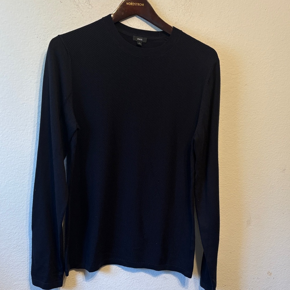 Vince Charcoal Textured Knit Pullover